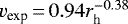 $v_{\textrm{exp}}\,{=}\,0.94r_{\textrm{h}}^{-0.38}$