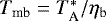 $T_{\textrm{mb}}= T_{\textrm{A}}^*/\eta_{\textrm{b}}$