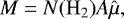 \begin{equation*}M = N(\rm{H}_2) \textit{A} \hat{\mu}, \end{equation*}