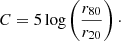 $$ \begin{aligned} C = 5\log \left(\frac{r_{80}}{r_{20}}\right)\cdot \end{aligned} $$
