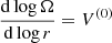 $$ \begin{aligned} \frac{\mathrm{d}\log \Omega }{\mathrm{d}\log r}= V^{(0)} \end{aligned} $$