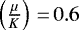 $\left(\frac{\mu}{K}\right)\,{=}\,0.6$