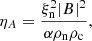 $$ \begin{aligned} \eta _A=\frac{\xi _{\rm n}^2 |B|^2}{\alpha \rho _{\rm n} \rho _{\rm c}}, \end{aligned} $$