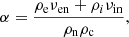 $$ \begin{aligned} \alpha =\frac{\rho _{\rm e} \nu _{\rm en} + \rho _i \nu _{\rm in}}{\rho _{\rm n} \rho _{\rm c}}, \end{aligned} $$