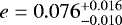 $e = 0.076^{+0.016}_{-0.010}$