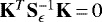 $\mathbf{K}^T \mathbf{S}_{\epsilon}^{-1} \mathbf{K}\,{=}\,0$