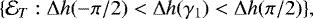 \begin{equation*} \left\{ {\cal E}_T : \Delta h (- \pi / 2 ) < \Delta h (\gam_1 ) < \Delta h ( \pi / 2 ) \right\}\!, \end{equation*}