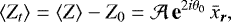 \begin{equation*} \langle Z_t \rangle = \langle Z \rangle - Z_0 = {\mathcal{A}} \, \textbf{e}^{2i \theta_0} \, {\bar{x}}_{{\bm r}},\end{equation*}