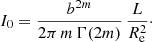 $$ \begin{aligned} I_0 = \frac{b^{2m}}{2\pi \,m\,\Gamma (2m)}\,\frac{L}{R_{\text{e}}^2}\cdot \end{aligned} $$