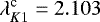 $\lambda_{K1}^{\textrm{c}}=2.103$