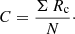 $$ \begin{aligned} C=\frac{\Sigma \, R_{\rm c}}{N}\cdot \end{aligned} $$