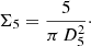$$ \begin{aligned} \Sigma _5 = \frac{5}{\pi \,D^2_{5}}\cdot \end{aligned} $$