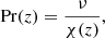 $$ \begin{aligned} \mathrm{Pr}(z) = \frac{\nu }{\chi (z)}, \end{aligned} $$