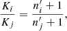 $$ \begin{aligned} \frac{K_i}{K_j} = \frac{n^{\prime }_i+1}{n^{\prime }_j+1}, \end{aligned} $$