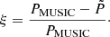 $$ \begin{aligned} \xi = \frac{P_{\mathrm{MUSIC} } - \tilde{P}}{P_{\mathrm{MUSIC} }}\cdot \end{aligned} $$
