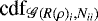 Mathematical equation: $\text{cdf}_{\mathscr{G}(R(\rho)_i, N_{ii})}$