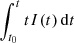 $ \int^t_{t_0} t I(t) \,{\rm d}t $