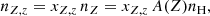 $$ \begin{aligned} n_{Z,z}=x_{Z,z}\,n_{Z}=x_{Z,z}\,A(Z)n_{\rm H}, \end{aligned} $$