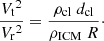 $$ \begin{aligned} \frac{V_{\rm t}{^2}}{V_{\rm r}{^2}} = \frac{\rho _{\rm cl}~d_{\rm cl}}{\rho _{\rm ICM}~R}\cdot \end{aligned} $$
