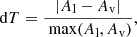 $$ \begin{aligned} \mathrm{d}T= \frac{\left|A_{\rm l}-A_{\rm v}\right|}{\text{ max}({A_{\rm l},A_{\rm v}})}, \end{aligned} $$