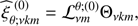 $$ \begin{aligned} {\widehat{\xi }}_{\theta ;\nu km}^{\,\,\left(0\right)}&={\mathcal{L} }_{\nu m}^{\theta ;\left(0\right)}\Theta _{\nu km},\end{aligned} $$