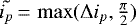 $\tilde{i_p}\,{=}\,\max(\Delta i_p,\frac{\pi}{2})$