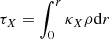 $$ \begin{aligned} \tau _{X}=\int _{0}^{r}\kappa _{X}\rho \mathrm{d}r \end{aligned} $$