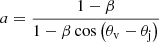 $ a=\frac{1-\beta}{1-\beta\cos{\left(\theta_{\mathrm{v}}-\theta_{\mathrm{j}}\right)}} $