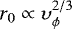 $r_0 \propto \upsilon_{\phi}^{2/3}$