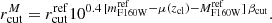 $$ \begin{aligned} r_{\rm cut}^{M} = r_{\rm cut}^\mathrm{ref} 10^{0.4\, [m^\mathrm{ref}_{\rm F160W}-\mu (z_{\rm cl})-M^\mathrm{ref}_{\rm F160W}]\, \beta _{\rm cut}}. \end{aligned} $$