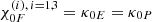$ \chi^{(i),\,i=1,3}_{0F}=\kappa_{0E}=\kappa_{0P} $