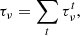 $$ \begin{aligned} \tau _\nu = \sum _t \tau _\nu ^t, \end{aligned} $$