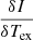 $ \frac{\delta I}{\delta T_{\mathrm{ex}}} $