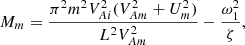 $$ \begin{aligned} M_m = \frac{\pi ^2 m^2 V_{Ai}^2(V_{Am}^2 + U_m^2)}{L^2 V_{Am}^2} - \frac{\omega _1^2}{\zeta }, \end{aligned} $$