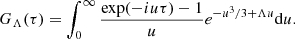 $$ \begin{aligned} G_\Lambda (\tau ) = \int _0^\infty \frac{\exp (-iu\tau ) - 1}{u} e^{-u^3/3 + \Lambda u} \mathrm{d}u. \end{aligned} $$