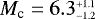 $ M_{\textrm{c}} = 6.3^{_{+1.1}}_{^{-1.2}}$