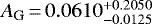 $A_{\textrm{G}}\,{=}\,0.0610_{-0.0125}^{+0.2050}$