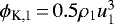 $\phi_{\textrm{K,1}}\,{=}\,0.5\rho_{\textrm{1}}u_{\textrm{1}}^3$