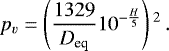 \begin{equation*} p_v= \left( \frac{1329}{D_{\textrm{eq}}} 10^{-\frac{H}{5}} \right){}^2 \,.\end{equation*}