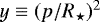 $y \equiv (p/R_{\star}){}^2$