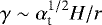 $\gamma \sim \alpha_{\textrm{t}}^{1/2} H/r$