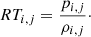 $$ \begin{aligned} RT_{i,j} = \frac{p_{i,j}}{\rho _{i,j}}\cdot \end{aligned} $$
