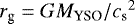 $r_{\textrm{g}} = GM_{\textrm{YSO}} / {c_{\textrm{s}}}^2$