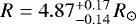 $R = 4.87_{-0.14}^{+0.17}\,{R_{\odot}}$