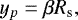 \begin{equation*} y_{p} = \beta R_{\textrm{s}}, \end{equation*}