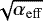 $\sqrt{\alpha_{\mathrm{eff}}}$