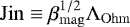 $\mathrm{Jin} \equiv \beta_{\mathrm{mag}}^{1/2} \Lambda_{\mathrm{Ohm}}$