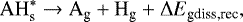 \begin{equation*} \mathrm{AH}_{\textrm{s}}^* \rightarrow \mathrm{A}_{\textrm{g}} &#x002B; \mathrm{H}_{\textrm{g}} &#x002B; \Delta E_{\textrm{gdiss,rec}}, \end{equation*}
