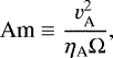 \begin{equation*} \textrm{Am} \equiv \frac{{v^2_{\textrm{A}}}}{\eta_{\textrm{A}}\Omega},\end{equation*}