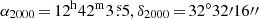 $ \alpha_{2000}\,{=}\,12^{\mathrm{h}}42^{\mathrm{m}}3{{\overset{\text{ s}}{.}}}5, \delta_{2000}\,{=}\,32^\circ32{\prime}16{{\prime\prime}} $